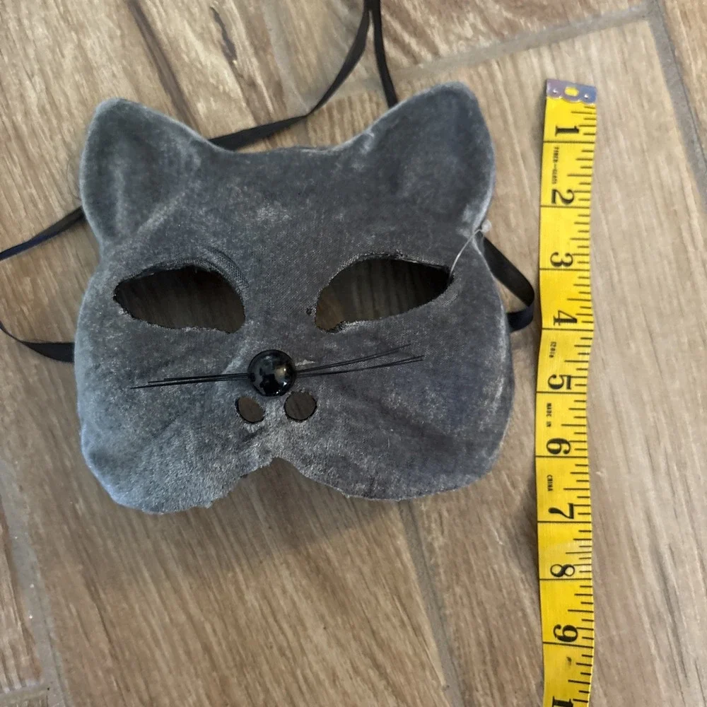 Gray Velvet CAT/ Mouse‎ Mask Costumes Cosplay Carnival Halloween Party Accessory